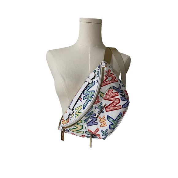 Michael Kors Handbags - Michael Kors PRIDE Erin Graphic Logo Belt Bag Bright